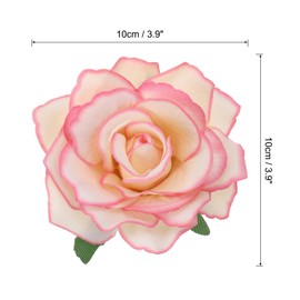 QUARKZMAN Pack of 8 Rose Hair Clips Flower 4 Inch Hair Clip Women's Multicoloured Hair Pins Flowers Hair Accessories for Girls Dancer Party Wedding Beach Pink Yellow