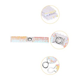 Allegra K Women's Glitter Skinny Stretchy Waist Belt Sequins Decor Elastic Belt for Dresses, Colourful