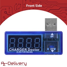 AZDelivery 3 x USB Charger Doctor Multimeter Charger Detector Power Meter Voltage Meter Digital Voltmeter