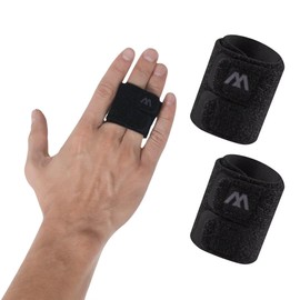 LJHYSD 2PCS Finger Sleeves Finger Protectors Sports Compression Finger Wraps for Basketball, Tennis, Volleyball, Finger Splint, Two Finger (Black, Size S)