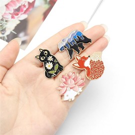 Cute Enamel Pins Set Brooch Cartoon Animal Various Novel Designs Brooch Pins for Backpacks Badges Hats Bags Lapel Pins Accessory for Women Girls Gift