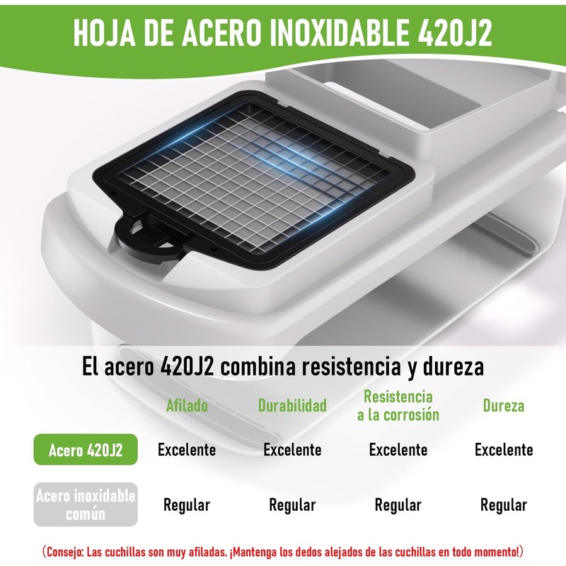 Picador de Verduras Multifunción 16 en 1 con Cuchillas de