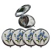 Leimandy 4-Pack Embroidered Bridesmaid Compact Mirrors - Double-Sided 1x/2x Magnifying