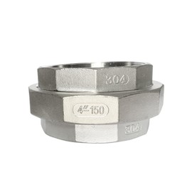 LOZOME 4" Union Pipe 304 Stainless Steel NPT Female Thread Union Joint Cast Pipe Fitting Pack of 1