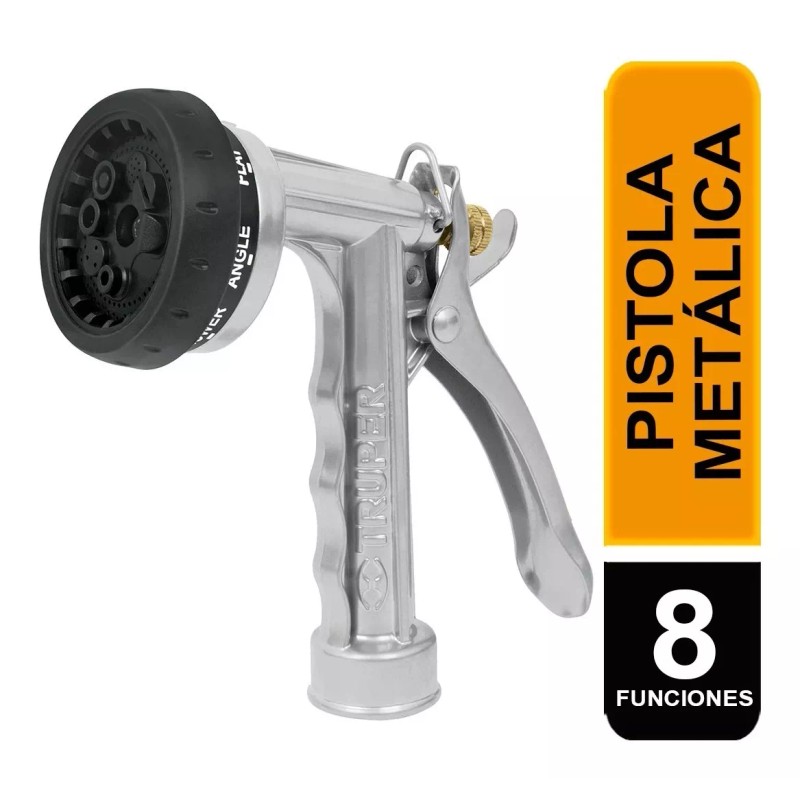Truper Pistola Metálica Para Riego, 8 Funciones Truper 17481