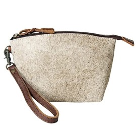 American Darling Makeup Bag for Women and shaving Kit for Men Cow Hide Hair On Hand Crafted H7XW10.5X3.5 Large travel accessories travel bag toiletry kit cosmetic bag for travel size toiletries Pouch (Brahman Brown)