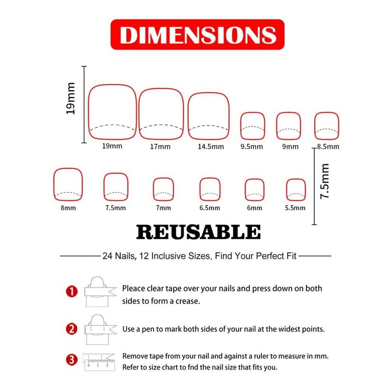 Orange French Tips Press on Toenails Short Square Glue on