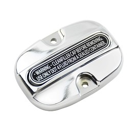 HDBUBALUS Chrome Rear Brake Master Cylinder Cover Fit for Harley Touring Road King FLHR Street Electra Glide 08-19