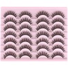 FARRED Natural Lashes Short Eyelashes Wispy False Mink Lash Pack