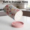 ISUISLE Ceramic Utensil Holder for Kitchen Counter with Draining Base,