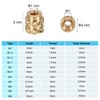 PATIKIL M1x2x2 mm Brass Threaded Insert, 40 Pcs Metric Knurled