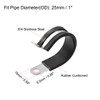 sourcing map 1"(25mm) Cable Clamp 304 Stainless Steel Rubber Cushioned
