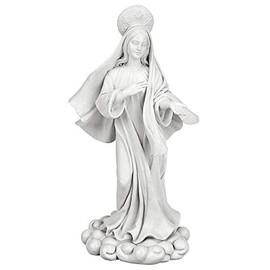 Design Toscano QL761397 Blessed Virgin Mary of Unconditional Love Religious Statue by Artist Evelyn Myers Hartley, 8 inch, Medium, White