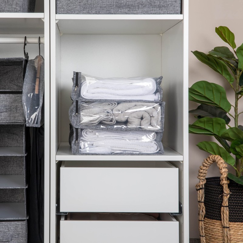 Household Essentials Under Bed Zippered Sweater Storage Bags with Clear