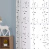 Deconovo Transparent Curtains, Set of 2 Embroidered Curtains, White, 175x140