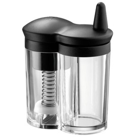 Silit Mulino Muskatmühle mit Reservebehälter, Reibe mit Behälter, Muskatnuss Mühle, Glas, Kunststoff, Muskatreibe