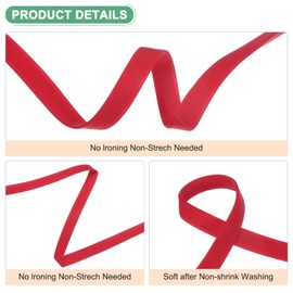 M METERXITY Double Fold Bias Tape 1/2 Inch 55 Yards Cotton Bias Binding Tape Bulk Double Fold Bias Tape for Sewing/Seaming Hemming/Binding//Quilting/DIY Craft [Wine Red]