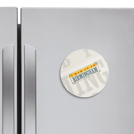 Unbranded Birmingham Retro Travel Tin Sign | 4'' X 4'' Round Decorative Magnet