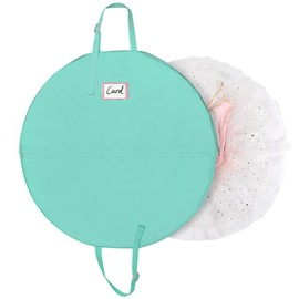 Univivi 30 inch Tutu Bag with 3 inch Gusset Waterproof Oxford Foldable Dance Garment Bag with Handle,Inner Hold Buckle Strap Portable Girls Cheer Uniform Bag with Pockets,Green