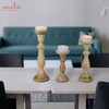 “Tuli” Candle Holders for Pillar Candles (Whitewash, Set of 3)