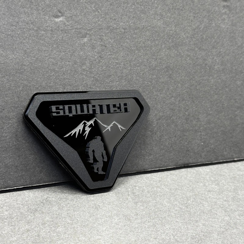 UsaStandard 2x Car Fender Sasquatch Big Foot Emblem Badge M-Black