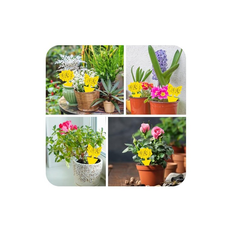 100 Pack Yellow Sticky Fly Traps for Indoor and Outdoor