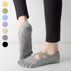 Lee Sun Strap Toe Pilates Yoga Socks ELY-1069 Purple/FREE