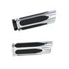 TDR 1 Inch Chrome Handlebar Hand Grips CNC Aluminum Rubber