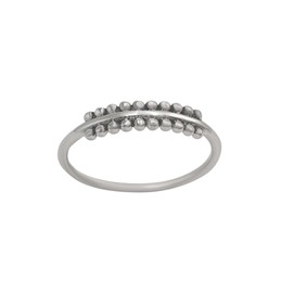 81stgeneration Sterling Silver Ring With Dot Work - Indian Thin Simple Wedding Band - Ball Beaded 925 Silver Stacking Rings Jewellery - Bali Style Ladies Boho Promise Ring - Gift for Teen Girls