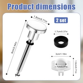 2-Pack Tub Spout Diverters Repair Kit - Chrome-Plated Leak-Proof Replacement for Bathtub Faucets, Shower Diverter Repair Kit,Bathroom Shower Bathtub Leaky Faucet Repair Replacement Parts