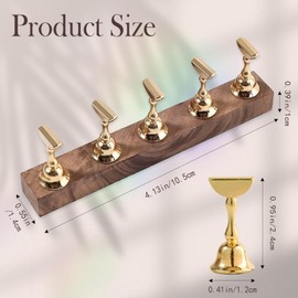 Riadyet 2-Pack Super Magnetic Nail Holders – Wearable Nail Bases & Nail Display Stands for Nail Art Painting (Gold)