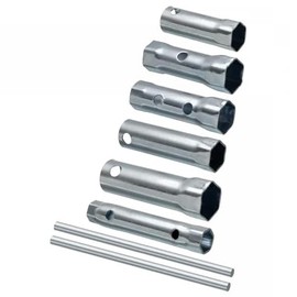 TA-VIGOR 7Pcs Spark Plug Socket Wrench Set, Double-Ended Spanner with T-Handle Bars Carbon Steel Ignition Tool Kit for Auto Motorcycle Tiller (8/10mm, 21mm, 10/12mm, 16/18mm, 16mm, 17/19mm)