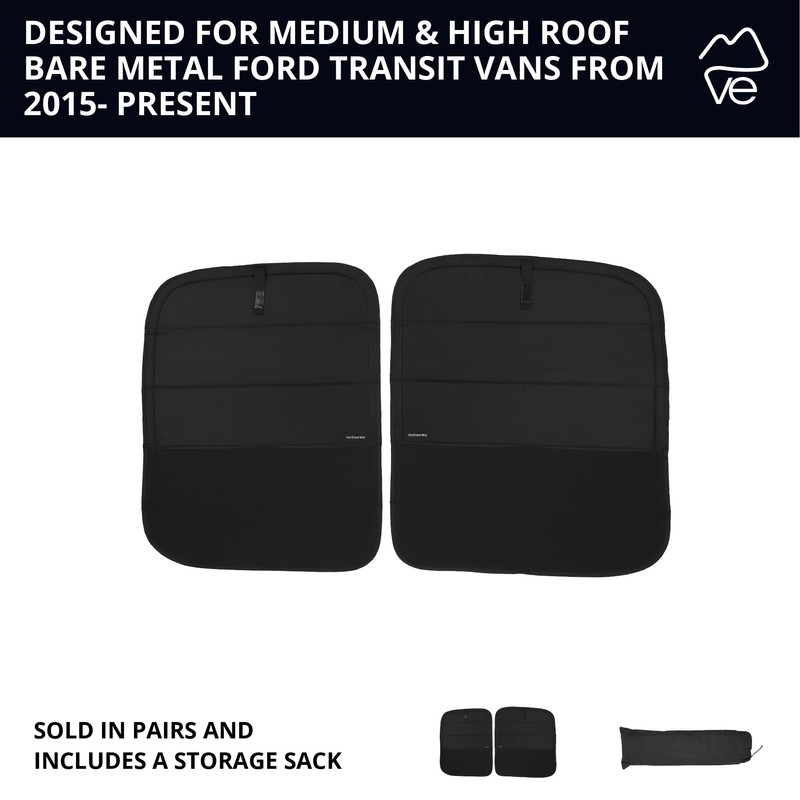 VanEssential Insulated Stealth Blackout Window Covers Designed for Ford Transit