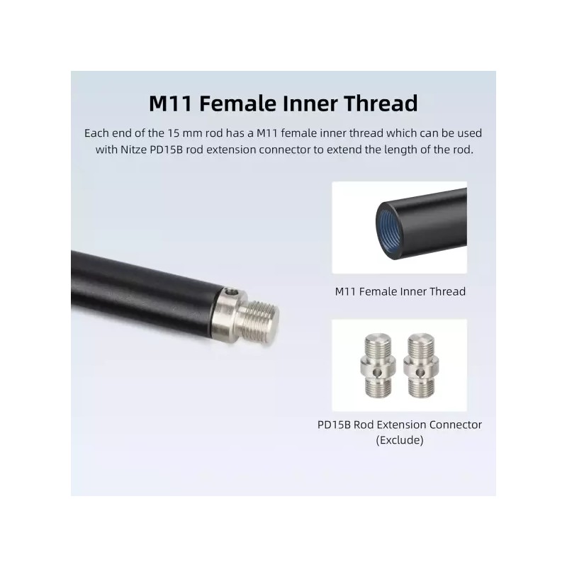 Nitz 니츠 15mm 막대 16인치 M11 암나사가 있는 알루미늄 합금