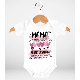 SpecialMe® Baby Bodysuit for Girls Mama ich Habe versucht Finden Saying Funny Short Sleeve Organic Cotton, White