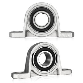 Pack of 2 Pillow Block Bearings 20 mm Inner Diameter, Bearing Block with Ball Bearing, Housing