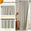 RYB HOME 100% Blackout Linen Curtains for Bedroom - Thermal