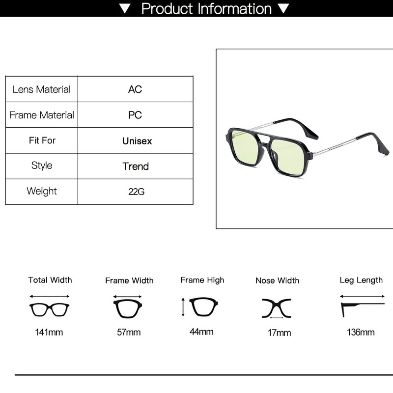 OSAGAMA Vintage Square Sunglasses for Women Men 70s Small Glasses