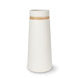 Flature Ceramic Vase for Pampas Grass - Boho Decoration, Large White Matt Bouquet Vase 25 cm High for Flowers, Home Decoration for Fresh Flowers, Dried Flowers, Office (Size L)