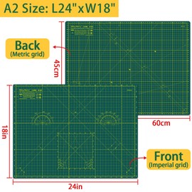 Self Healing Cutting Mat 18" x 24" fabric cutting mat Double Sided 5-Ply Craft Cutting Board for sewing,Crafts,Fabric, Quilting, Scrapbooking Projects, Green/Green-Shiny Merry