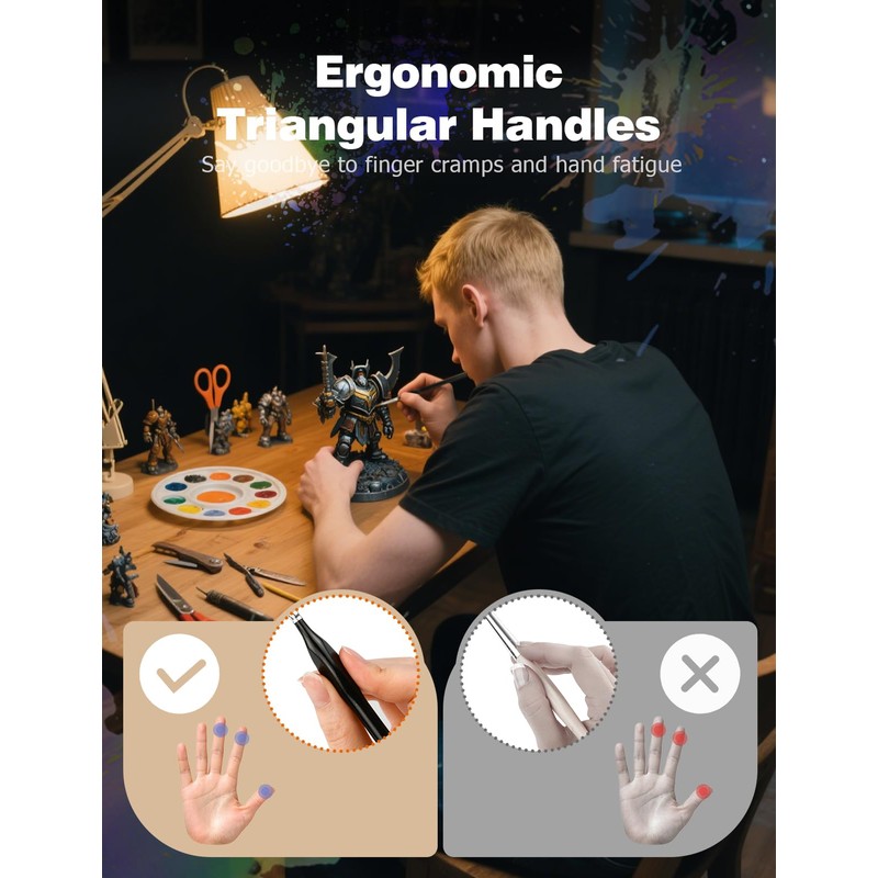 Detail Paint Brush Set for Model Painting 11 Set, Mellbree