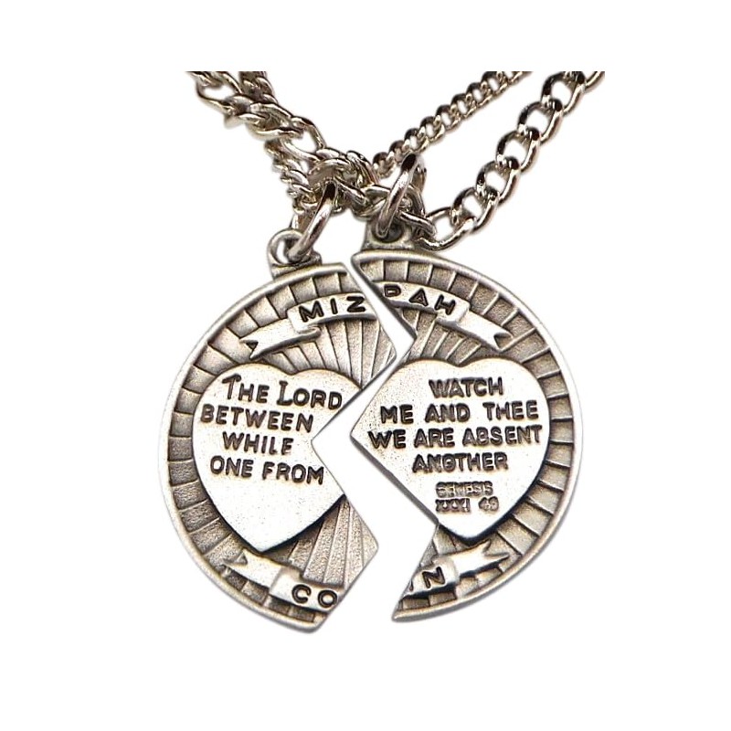 Westman Works Pewter Mizpah Necklace Set with Stainless Steel Chains,