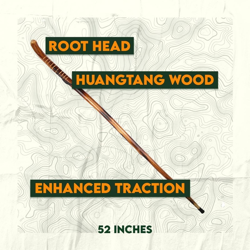 SE 60-Inch Natural Wood Walking Stick with Root Head &