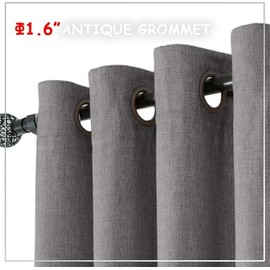 GRALI Cortinas Blackout Gris Oscuro, Cortina Grande para Sala Larga, Cortina Suave con Textura de Zigzag, Decoracion para Ventana, 254 x 241 cm, 1... 