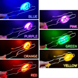 7 Pack Retro Light Up Gyro Wheels Set, 10.2'' Retro Magic Rail Twirler Sensory Toy with Spinning Wheel and Flashing LEDs, Magnetic Flashing Gyro Wheel Fidget Toy for Kids Birthday Gifts (7 Colors)