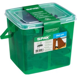 SPAX Stick Pro 4009422556629 Invisible Patio Fixing on Wood and Aluminium, 40 Sticks Includes Screws for Approx. 1m² Patio, Black