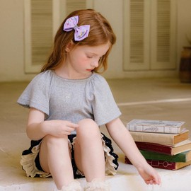 Sweet Hair Bow Clips Boutique Grosgrain Ribbon Hair Accessories Girls Teens Kids Hair Clips for School Birthday Holiday Decor, Purple