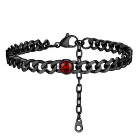 Stainless Steel Black Anklet Ankle Braclets For Women January Birthstone Cuban Links Chain