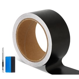 LZLRUN Free Tool Kit Satin Black Vinyl Wrap Kit for Black Out Chrome Delete Window Trim Door Trim (1Inches x 30Feet)