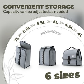 ROCKBROS Expandable Handlebar Pack 4-7L Folding Bike Storage with Detachable Shoulder Strap and Secure Buckle, Stylish Front Carrier for Brompton/Commuter Bicycles